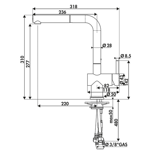 Robinet Douchette Noir Mat Mathilde