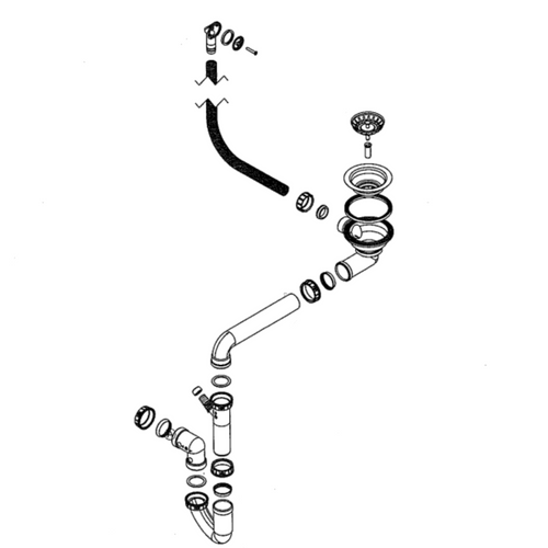 Vidage Manuel Cuipd521 Pour Évier Kümbad Yuna 1 Très Grand Bac 1 Égouttoir - Siphon Gain De Place