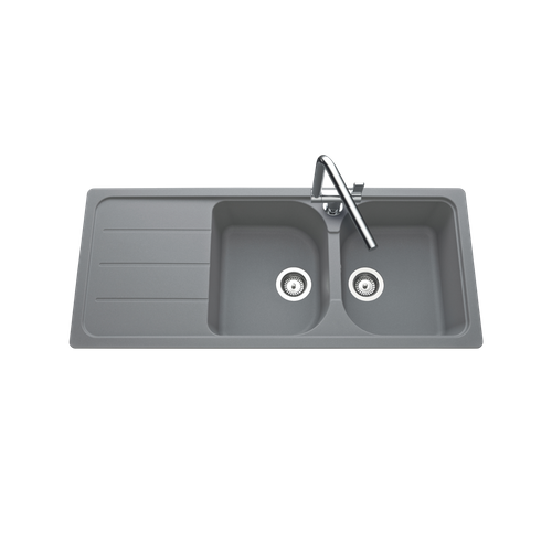 Évier Granit Gris Schock Formhaus 2 Bacs 1 Égouttoir