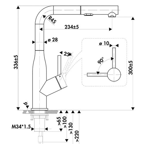 Robinet Douchette Luisina Inox Pvd Noir Mat Archie