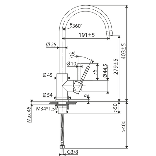 Robinet Luisina Inox Pvd Doré Luis