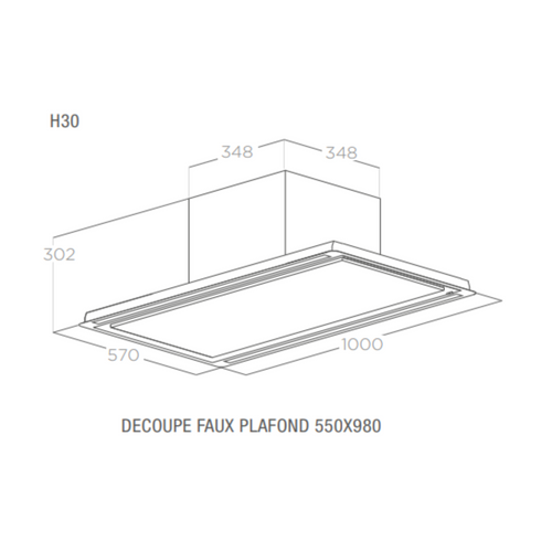 Hotte Plafond Elica Hilight-x Noir Soft Touch 100 Cm