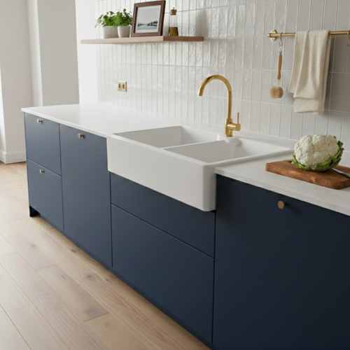 Évier Timbre D'office Céramique Blanc Vitra Belfast 2 Bacs