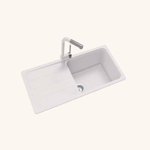 Évier Granit Blanc Formhaus 1 Grand Bac 1 Égouttoir