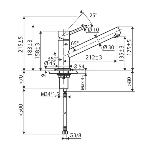 Robinet Cuisine Luisina Inox Massif Leonie