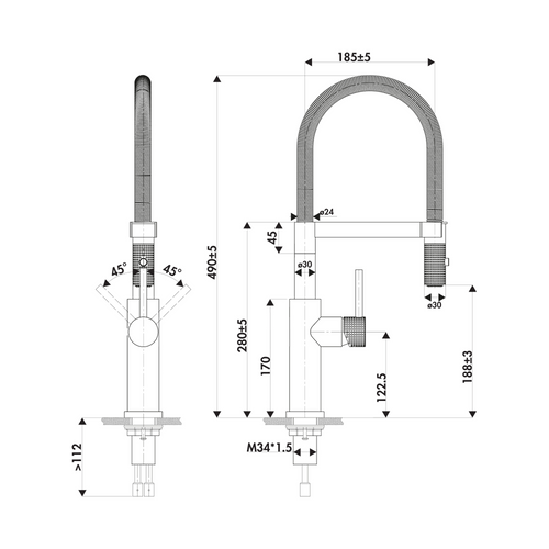 Robinet Douchette Luisina Pvd Doré Or Clair Giulia