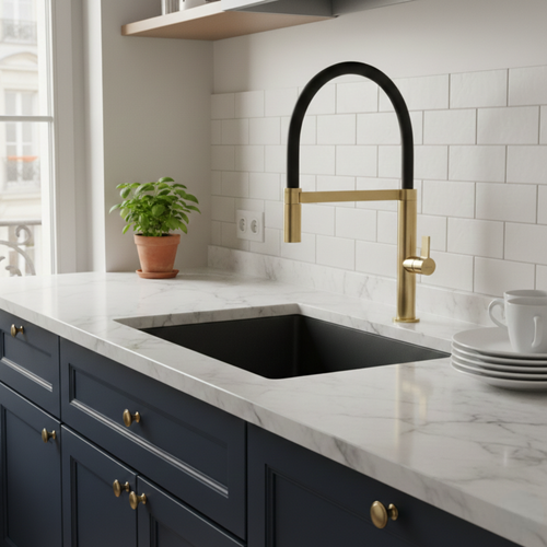 Robinet Douchette Luisina Inox Massif Pvd Doré Mahé