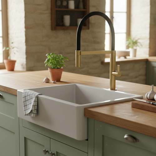 Robinet Douchette Luisina Inox Massif Pvd Doré Mahé