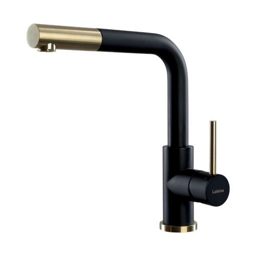 Robinet Douchette Luisina Inox Massif Pvd Noir Et Doré Lena