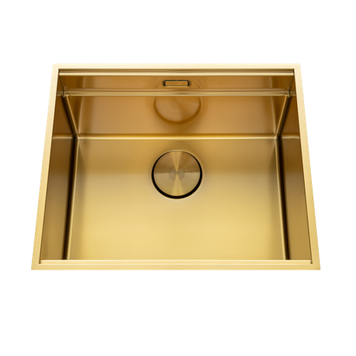 Évier Sous-plan Inox Doré Luisina Legato+ 1 Bac 550x450 - Égouttoir Planche Cache Bonde Inclus