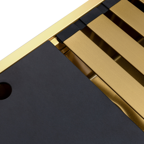 Évier Sous-plan Inox Doré Luisina Legato+ 1 Bac 550x450 - Égouttoir Planche Cache Bonde Inclus