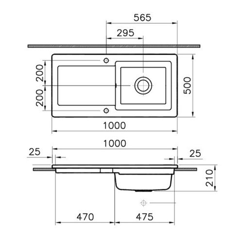 Évier Céramique Noir Mat Vitra Arkitekt 1 Grand Bac 1 Égouttoir
