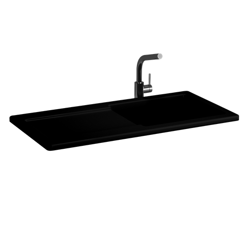 Évier Céramique Noir Mat Vitra Arkitekt 1 Grand Bac 1 Égouttoir