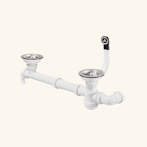 Vidage Manuel Cuipd341 Pour Évier Tunia 2 Bacs - Siphon Gain De Place