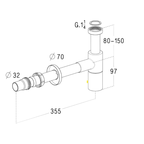 Siphon Chromé Rond Luisina Pour Vasque