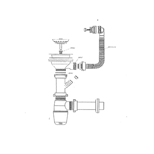 Vidage Manuel Chromé 1 Bac Cuipd676-d Pour Évier Inox