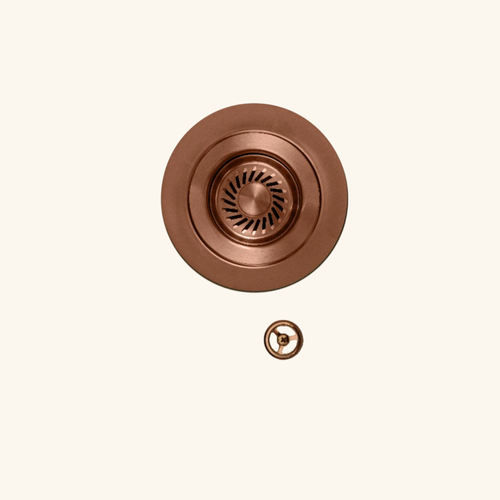 Vidage Bonde Manuelle Évier 1 Bac Granit Harmonie Inox Pvd Cuivre - Siphon Gain De Place