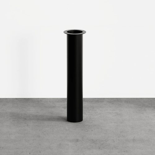 Pied Plan De Travail Colonne Raphael En Acier Tube Rond Droit Large Noir H 90 X L 16 Cm