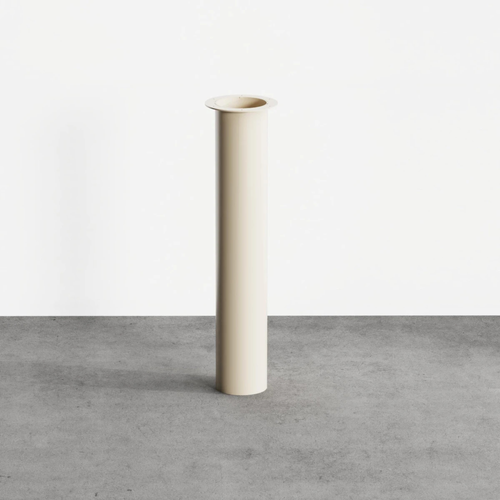 Pied Plan De Travail Colonne Raphael En Acier Tube Rond Droit Large Crème H 90 X L 16 Cm