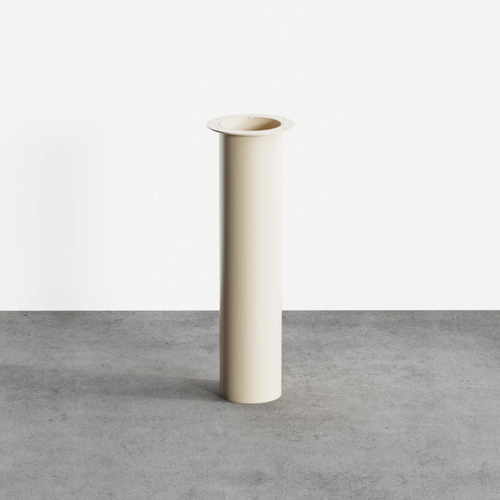 Pied De Table Colonne Raphael En Acier Tube Rond Droit Large Crème H 71 X L 16 Cm