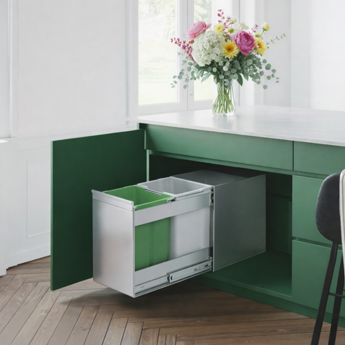 Poubelle Cuisine Silko 26 L - Poubelle Encastrable Inox 1 X 10 Et 1 X 16 Litres