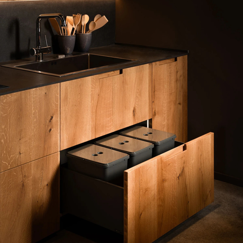 Poubelle Cuisine Serava 48 L - Poubelle De Tri 3 X 16 Litres