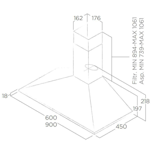 Hotte Cuisine Elica Murale Missy Noir 90 Cm