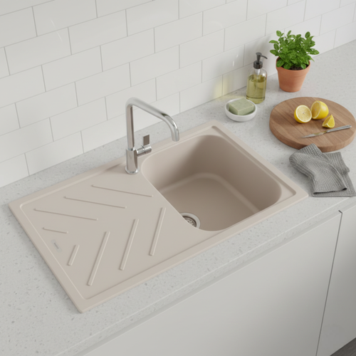 Évier Granit Beige Luisina Arpege 1 Bac 1 Égouttoir