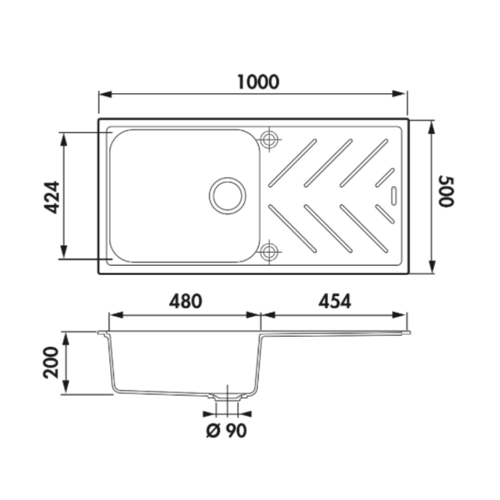 Évier Granit Beige Luisina Arpege 1 Grand Bac 1 Égouttoir