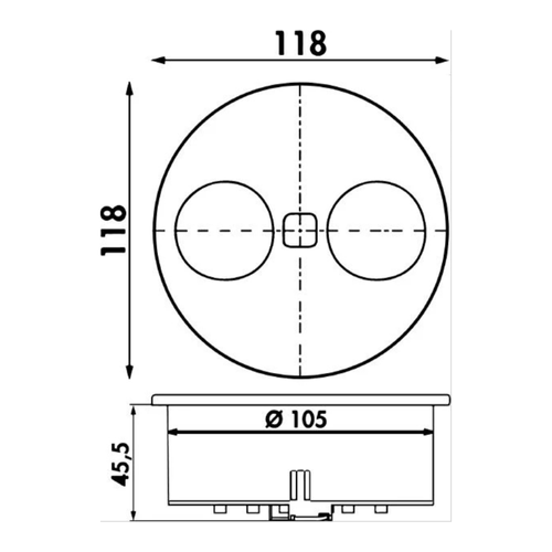 Prise Plan De Travail Orno - 1 Prise 1 USB-a Et 1 USB-c Inox