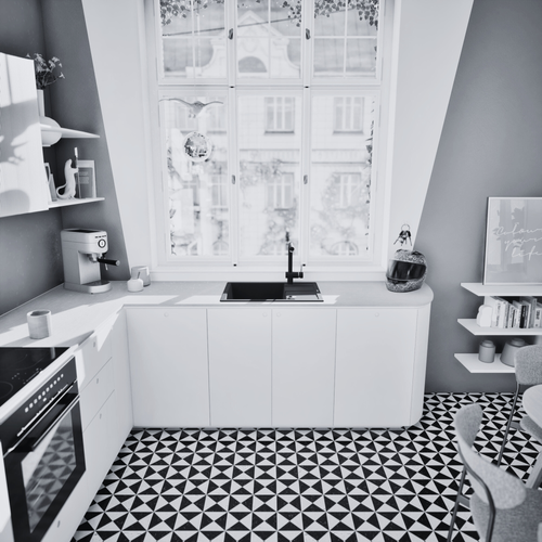 Evier Granit Noir Profond Shock Ronda 1 Grand Bac - 1 Petit Égouttoir