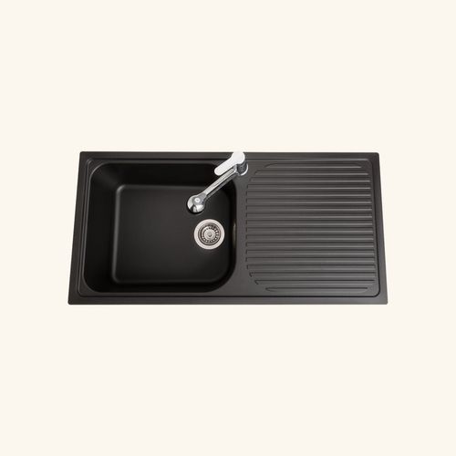 Évier Granit Noir Nuancé Schock Regala 1 Grand Bac 1 Égouttoir