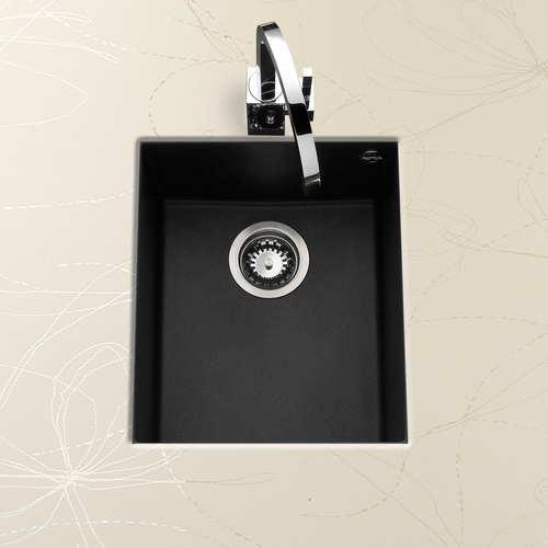 Évier Granit Full Black Luisina Quadrille 1 Bac 41x50 cm Sans Mitigeur