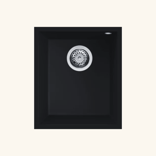 Évier Granit Full Black Luisina Quadrille 1 Bac 41x50 cm Sans Mitigeur