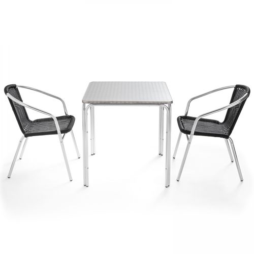 Table De Jardin Carrée Et 2 Fauteuils En Aluminium Nothing Hill