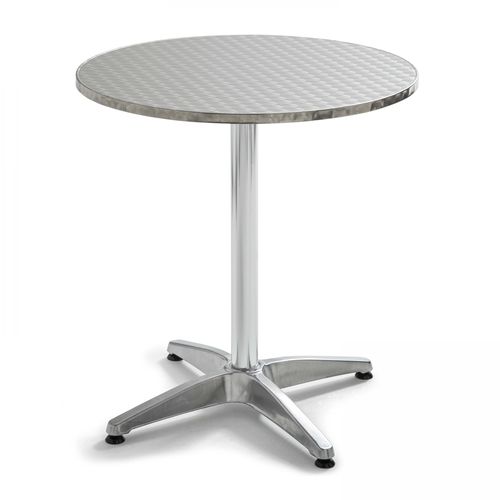 Table De Jardin Ronde Et 4 Chaises Aluminium Gris Brixton