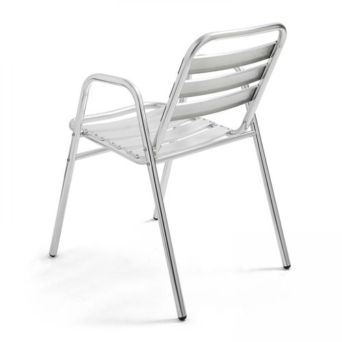 Table De Jardin Ronde Et 4 Chaises Aluminium Gris Brixton