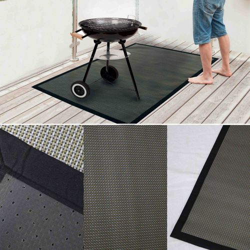 Tapis Barbecue Et Plancha En Pvc Noir 120 X 100 Cm