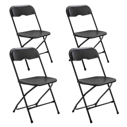 Lot De 4 Chaises Pliantes Noires De Réception