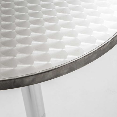 Table De Bar Ronde En Aluminium Gris