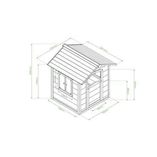 Maisonnette En Bois Pour Enfant 110 X 110 X 120 Cm Gautier
