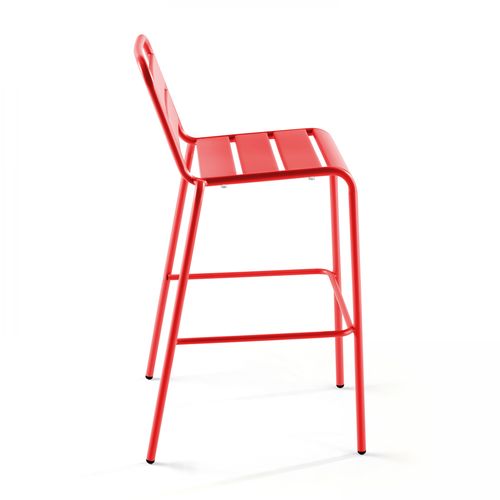 Chaise Haute De Jardin En Métal, Palavas Rouge - Palavas