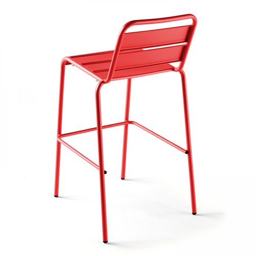 Chaise Haute De Jardin En Métal, Palavas Rouge - Palavas