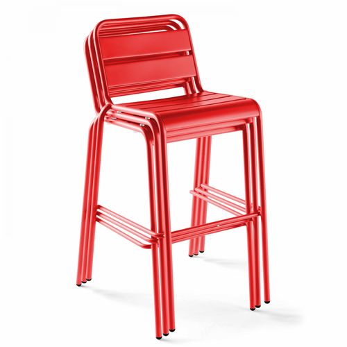 Chaise Haute De Jardin En Métal, Palavas Rouge - Palavas