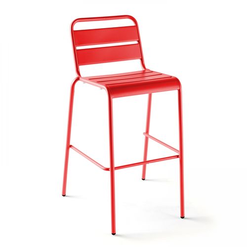 Chaise Haute De Jardin En Métal, Palavas Rouge - Palavas