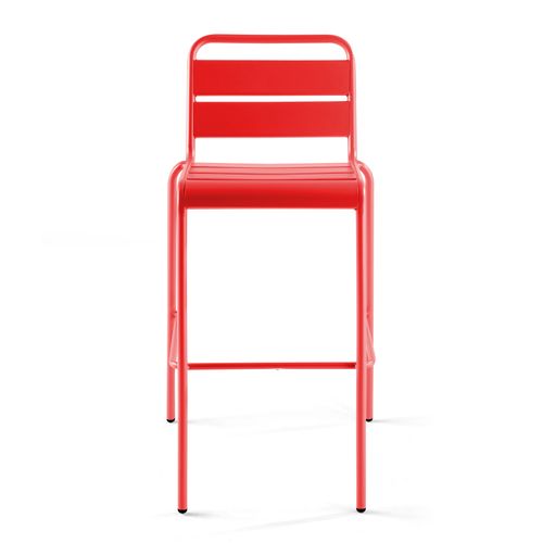 Chaise Haute De Jardin En Métal, Palavas Rouge - Palavas