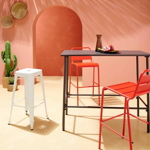 Chaise Haute De Jardin En Métal, Palavas Rouge - Palavas