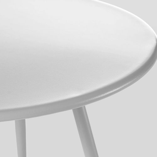 Palavas - Table Basse De Jardin Ronde En Métal Blanc 40 Cm