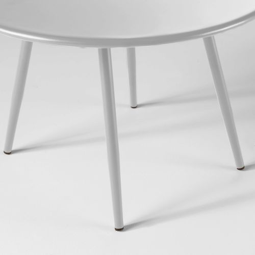 Palavas - Table Basse De Jardin Ronde En Métal Blanc 40 Cm