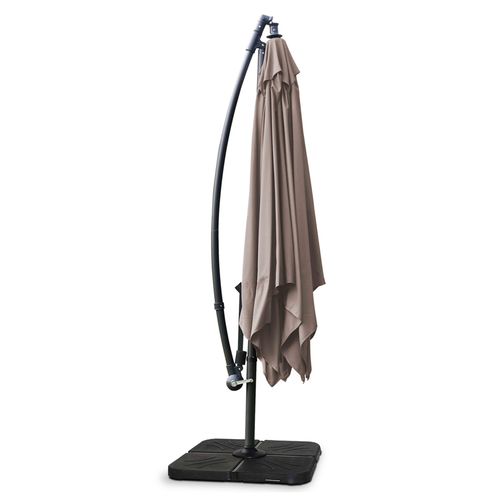 Parasol Déporté 3x3m Acier Taupe Genova